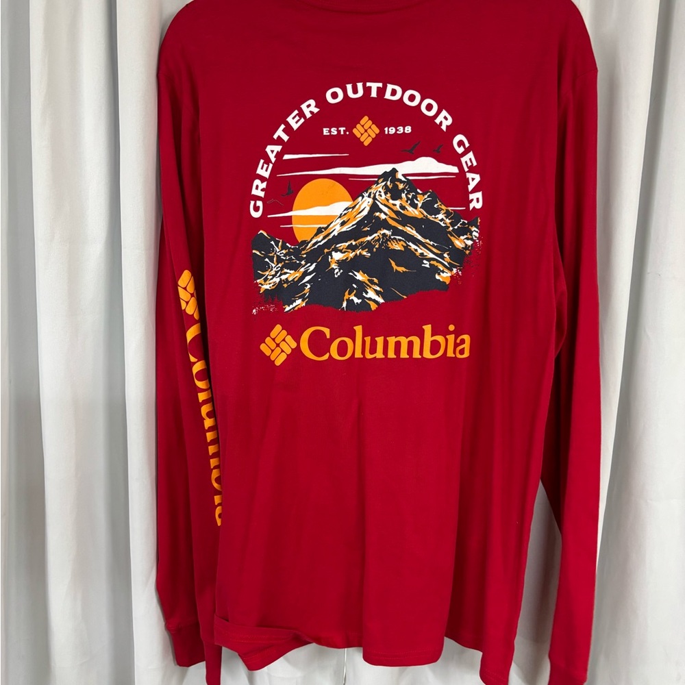 Columbia Red Graphic Long Sleeve Tee
